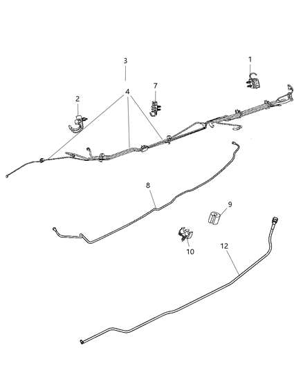 2004 Dodge Ram 1500 Fuel Lines, Rear Diagram