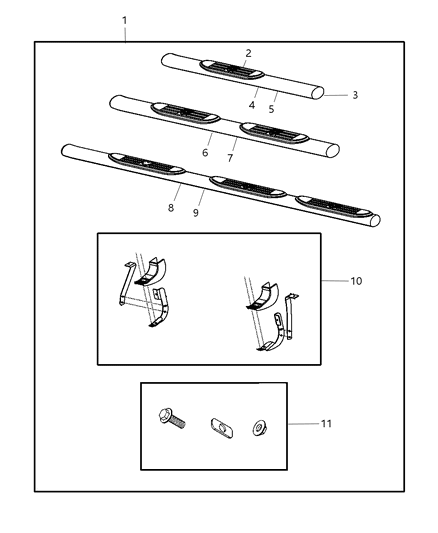 2008 Dodge Ram 3500 Pickup Step Kit Diagram 1