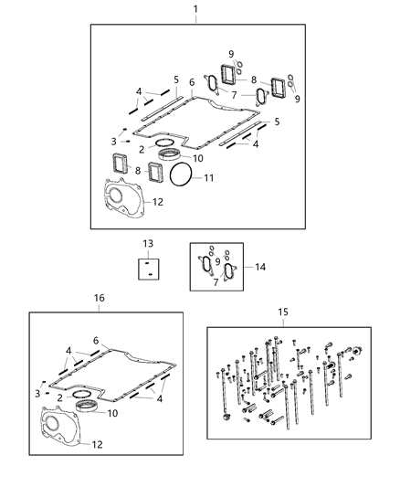 2015 Dodge Challenger GASKETKIT-SUPERCHARGER Lid Diagram for 68267540AA