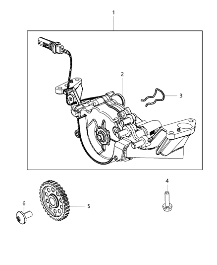 2015 Jeep Cherokee Balance Shaft / Oil Pump Assembly Diagram 7