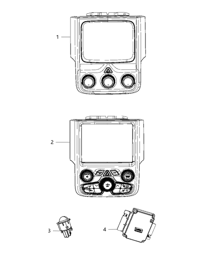 2015 Ram 3500 A/C & Heater Controls Diagram