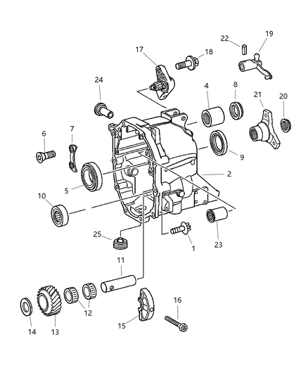 2004 Chrysler Crossfire Rear Case & Related Parts Diagram