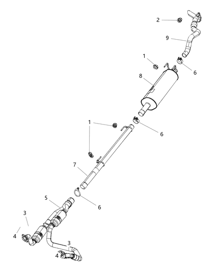 2019 Ram 3500 Pickup Exhaust System Diagram 1