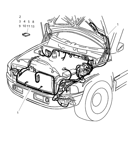 2001 Dodge Ram 1500 Wiring Headlamp / Dash Diagram