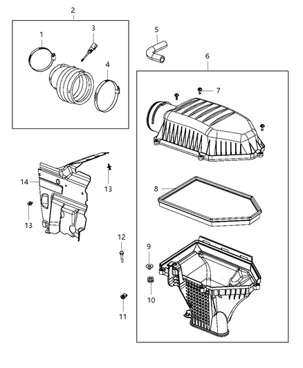 2011 Dodge Challenger Air Cleaner Diagram for 5038441AC
