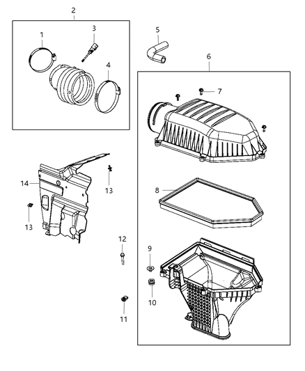 2011 Dodge Challenger Air Cleaner Diagram 3