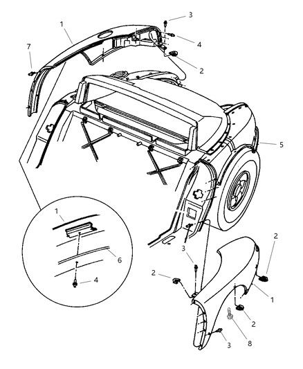 2000 Dodge Viper Rear Quarter Panel Diagram