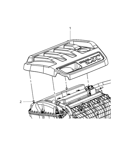 2010 Dodge Journey Engine Cover & Related Parts Diagram 3