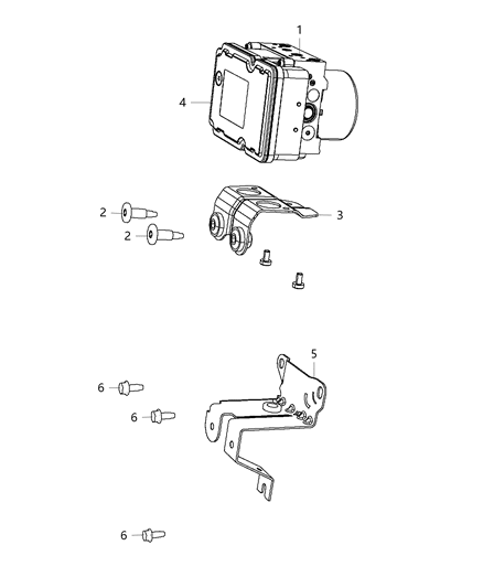 2018 Jeep Compass Anti-Lock Brake System Module Diagram for 68354151AD