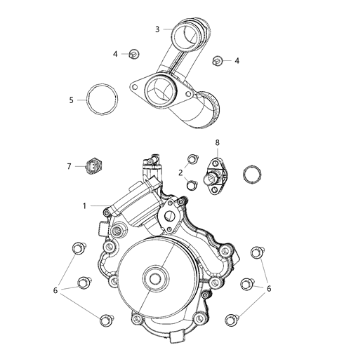 2020 Jeep Wrangler Water Pump & Related Parts Diagram 3