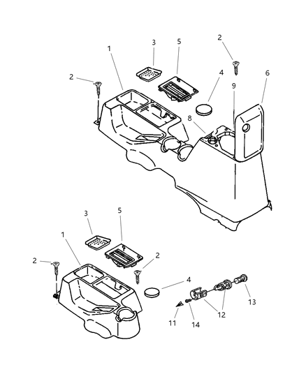 1997 Jeep Wrangler Consoles Full & Mini Diagram