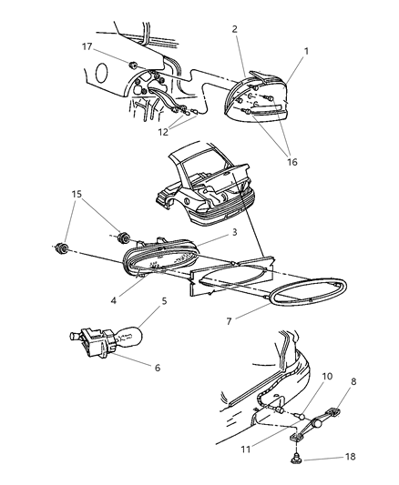 1997 Dodge Neon Lamps - Rear Diagram