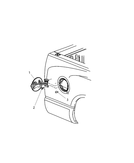 2010 Dodge Ram 1500 Fuel Filler Housing & Door Diagram