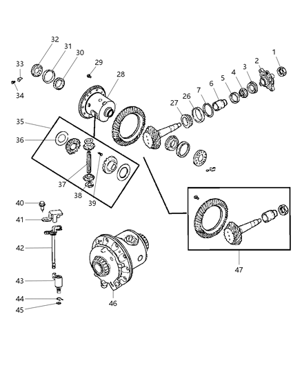 2009 Jeep Grand Cherokee Gear Kit-Ring And PINION Diagram for 5143812AB