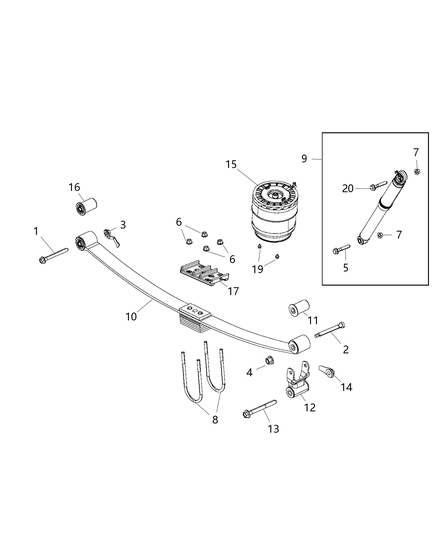 2016 Ram 3500 Suspension - Rear Diagram