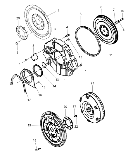 2008 Dodge Ram 5500 Flywheel And Torque Converter Diagram