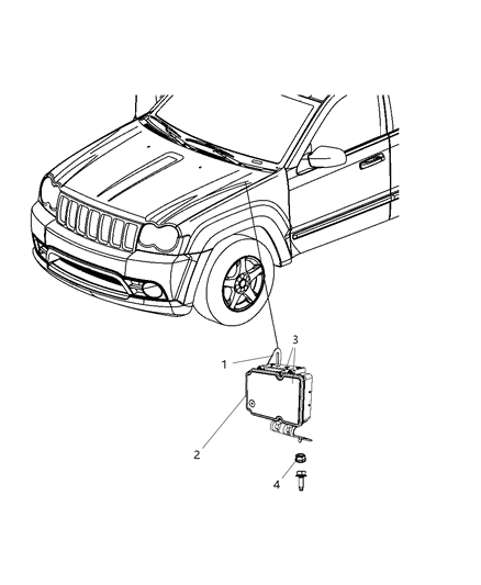 2010 Jeep Grand Cherokee Modules, Brake, Suspension & Steering Diagram