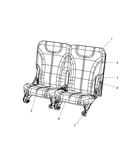 2008 Chrysler Pacifica Rear Seat Back Cover Diagram for 1FE641DAAA