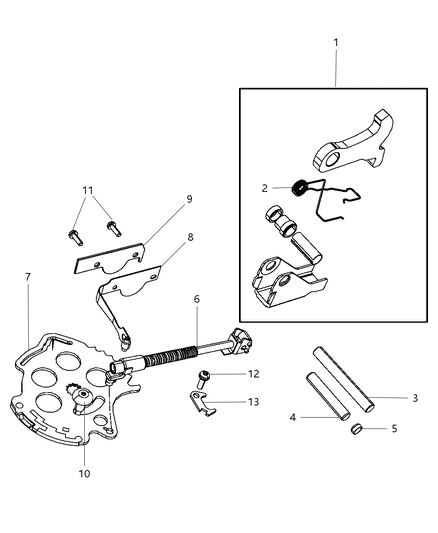 2010 Dodge Journey Parking Sprag & Related Parts Diagram 1