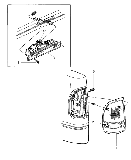 2004 Dodge Dakota Lamp-High Mounted Stop Diagram for 55056203AF