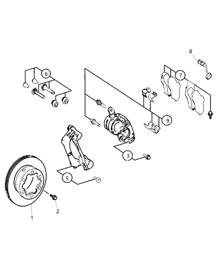 2007 Dodge Sprinter 3500 Pin Kit-Disc Brake Diagram for 68066895AA