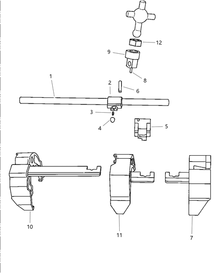 1998 Dodge Ram 1500 Shift Fork & Rails Diagram 2