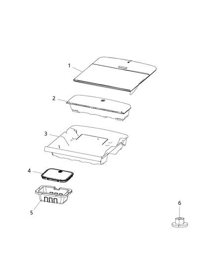 2020 Dodge Journey Cargo Covers, Bins And Organizers Diagram