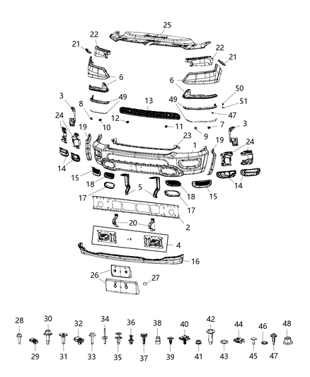 2021 Ram 1500 Pin-Push Diagram for 6509761AA