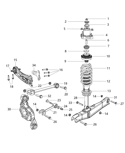 2013 Chrysler 200 Bracket-Shock ABSORBER Diagram for 5085495AC