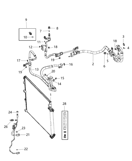 2016 Jeep Cherokee Line-A/C Suction & Discharge Diagram for 68103269AE