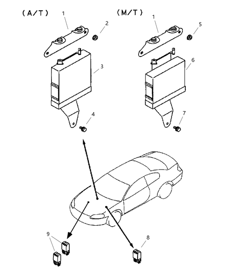 2003 Chrysler Sebring Control-Engine & Automatic Transmission Electronic Diagram for MR578341