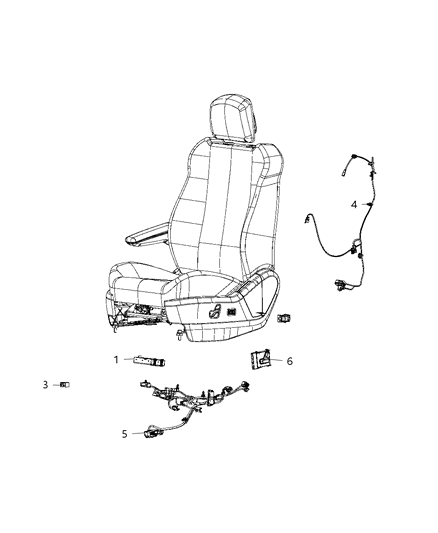2016 Chrysler Town & Country Module, Heated Seat Diagram