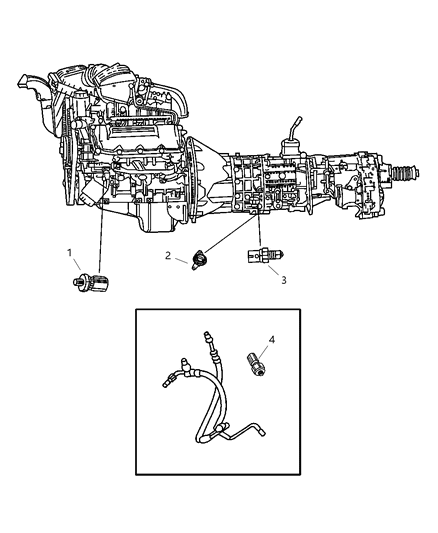 2002 Dodge Dakota Switches - Drive Train Diagram