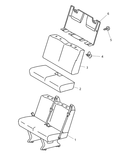 2005 Dodge Sprinter 3500 Rear Seat - 2 Passenger Diagram