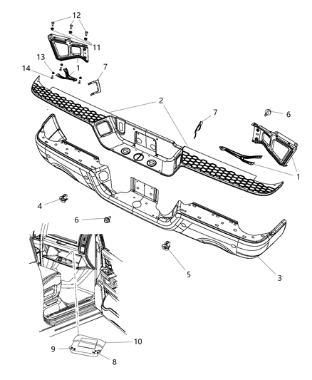 2013 Ram 3500 Bumper, Rear Diagram