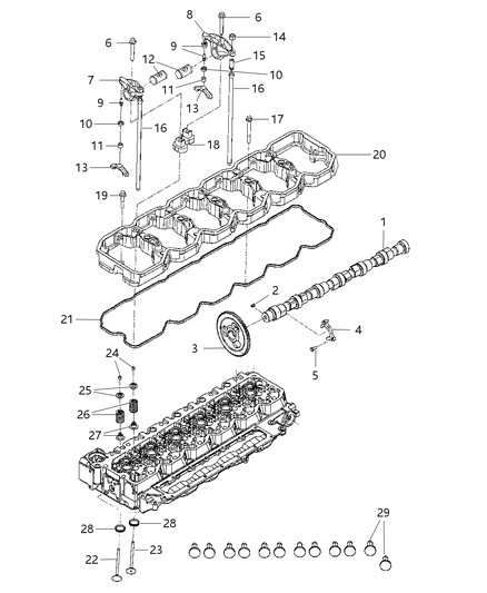 2013 Ram 3500 Camshaft & Valvetrain Diagram 2