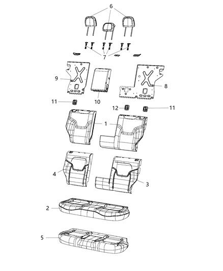 2020 Jeep Renegade Rear Seat - Split Diagram 4