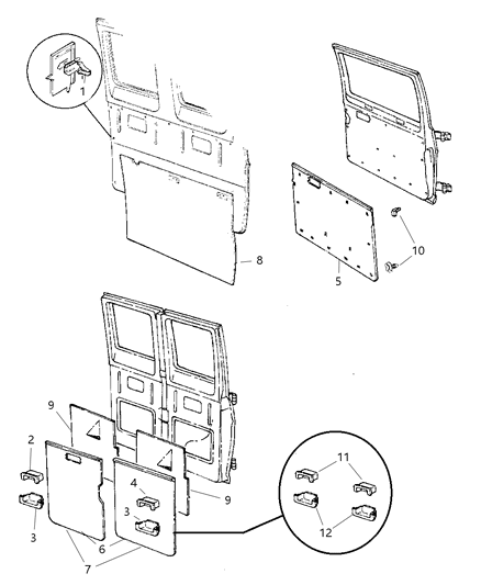 2003 Dodge Ram Van Door Trim Panel Diagram