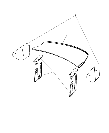 2009 Dodge Viper STANCHION-TAILGATE Wing Diagram for 68050027AB