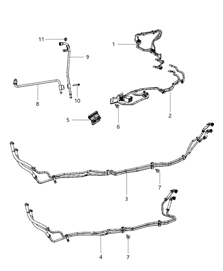 2012 Ram 4500 TUBE/HOSE-Supply & Return Diagram for 55057192AC