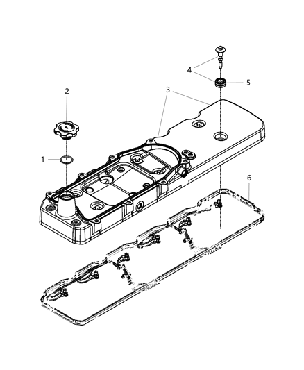 2014 Ram 3500 Cylinder Head & Cover & Rocker Housing Diagram 6