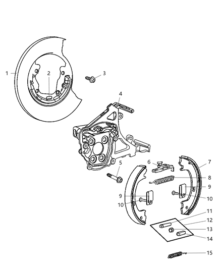 2007 Chrysler PT Cruiser Park Brake Assembly, Disc Diagram