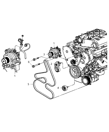 2008 Chrysler Pacifica Generator/Alternator & Related Parts Diagram 1