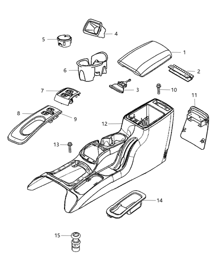 2007 Jeep Liberty CUPHOLDER-Floor Console Diagram for 5142484AC