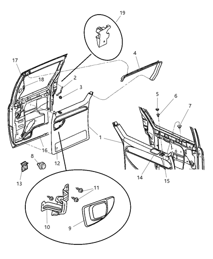 2007 Chrysler Town & Country Strip-Door Panel Diagram for 4754945AB