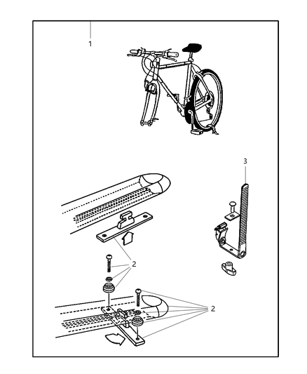 2004 Jeep Liberty Bike Carrier - Roof - Fork Mount Diagram