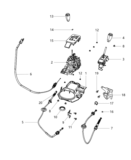 2012 Jeep Wrangler Gear Shift Control Diagram 4