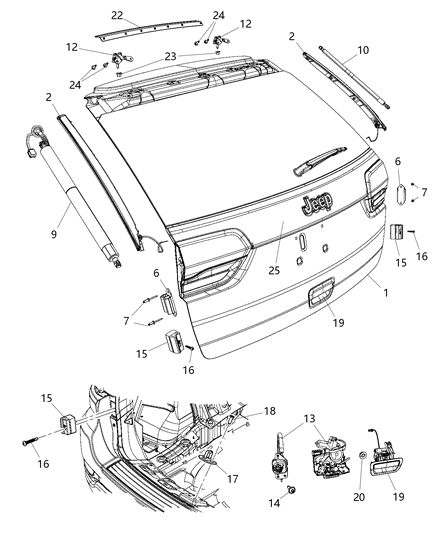 2014 Jeep Grand Cherokee Handle-LIFTGATE Diagram for 1YK38LAUAA