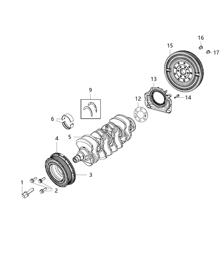 2016 Dodge Dart Pulley-Crankshaft Diagram for 4893283AC