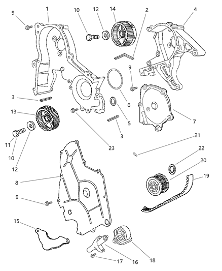 2000 Chrysler Concorde Timing Belt / Chain & Cover Diagram 3